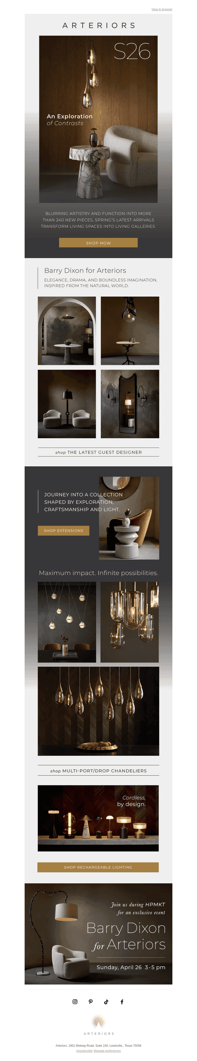 Arteriors Home email from Mon, Apr 20, 2026