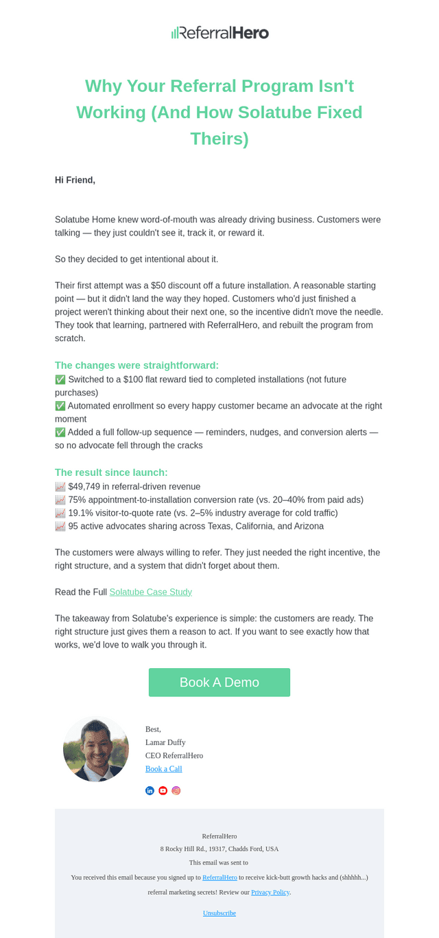 Their first referral program failed. Here's what they changed.