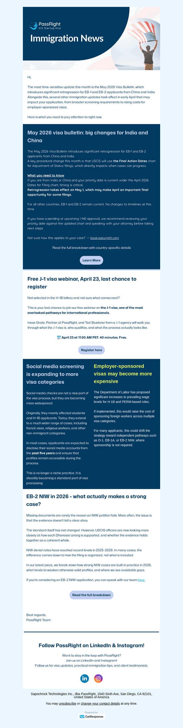 PassRight email from Tue, Apr 21, 2026