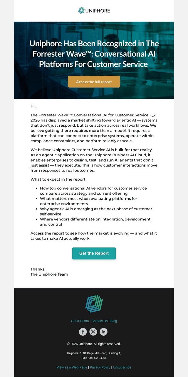 Uniphore email from Tue, Apr 21, 2026