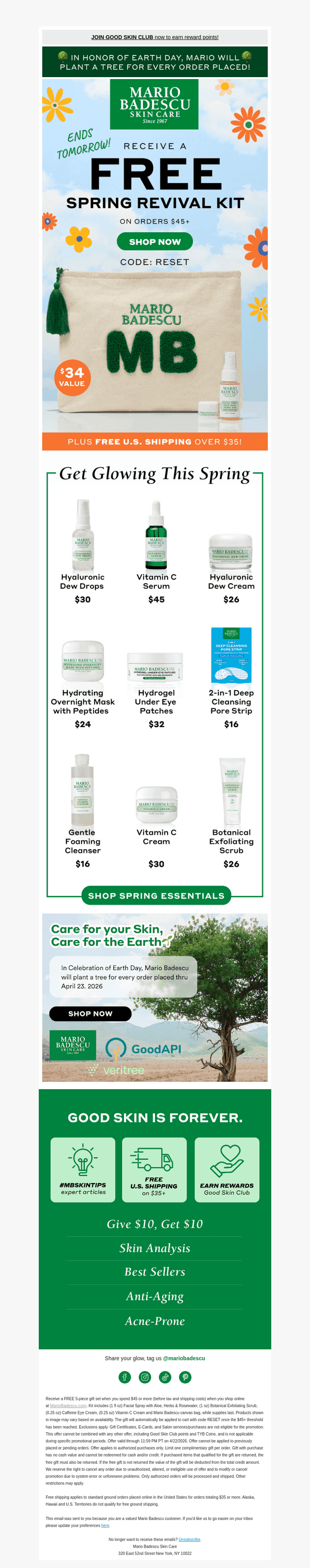 Mario Badescu Skin Care email from Tue, Apr 21, 2026