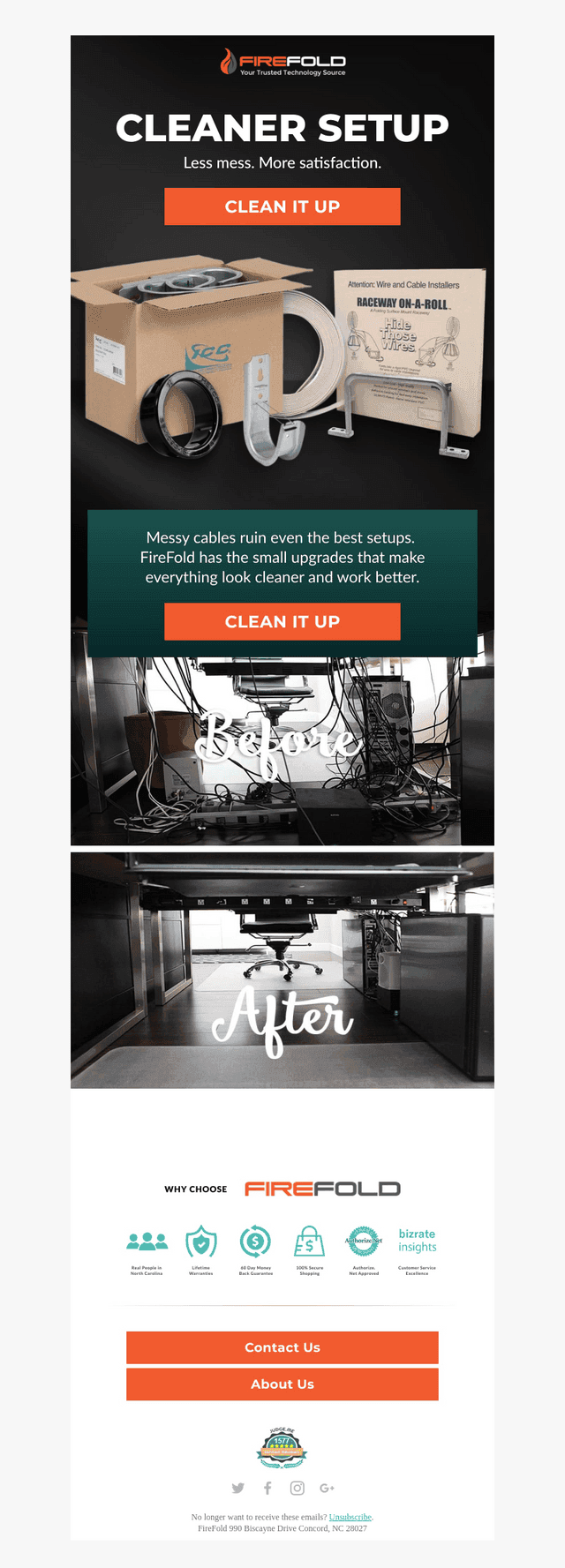 Cleaner setup. Less mess.