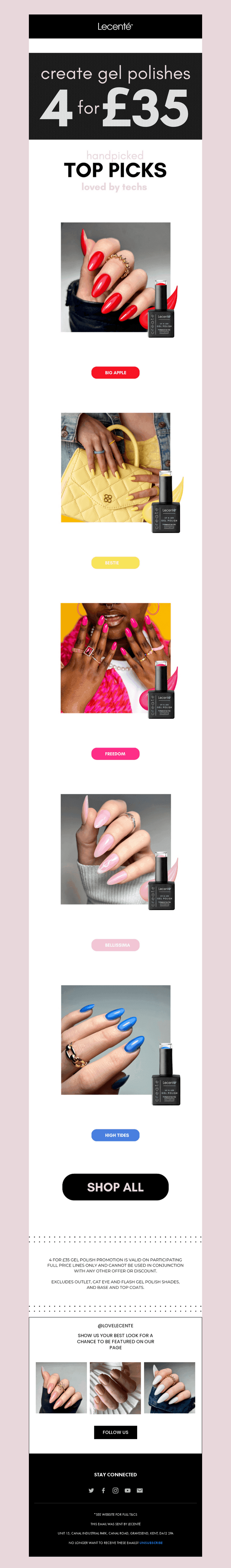Our top picks! 4 for £35 💅
