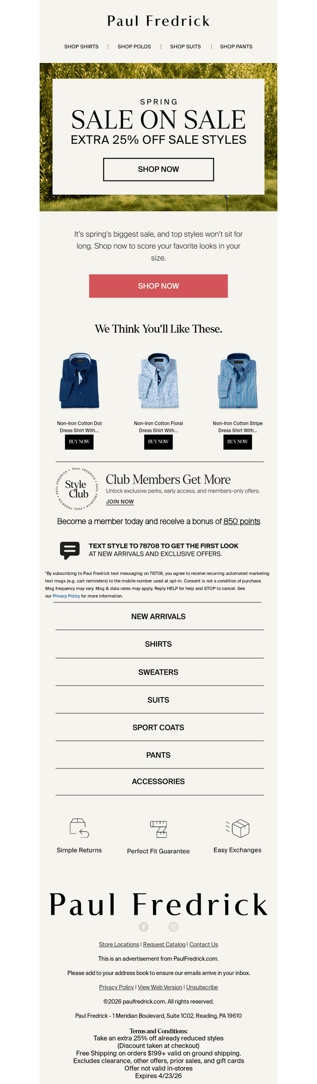 Extra 25% off spring’s best styles.
