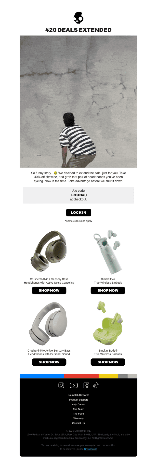 Skullcandy email from Tue, Apr 21, 2026