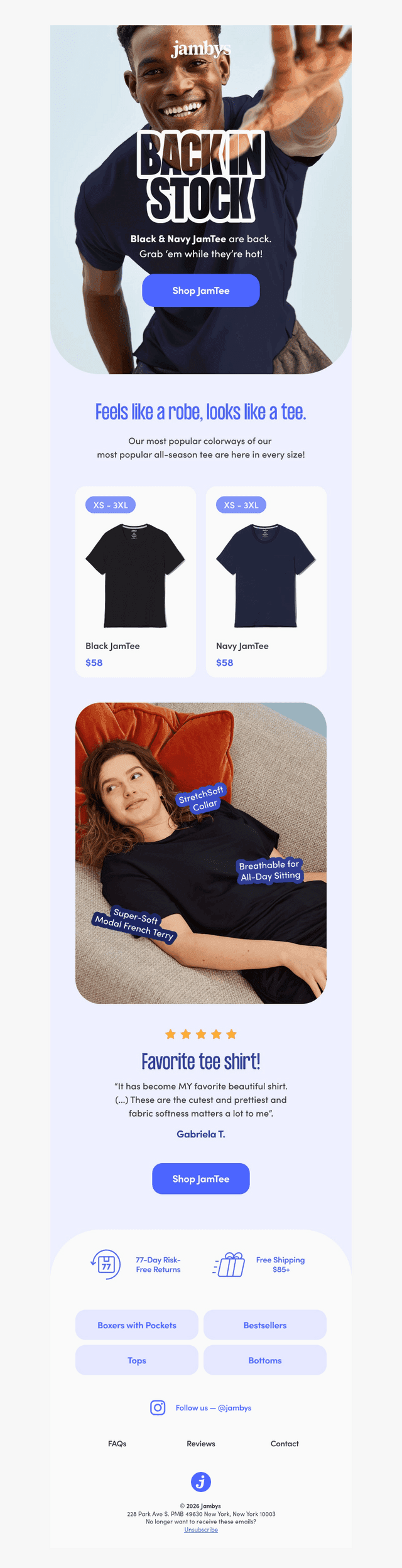 Back-in-Stock Alert: JamTees