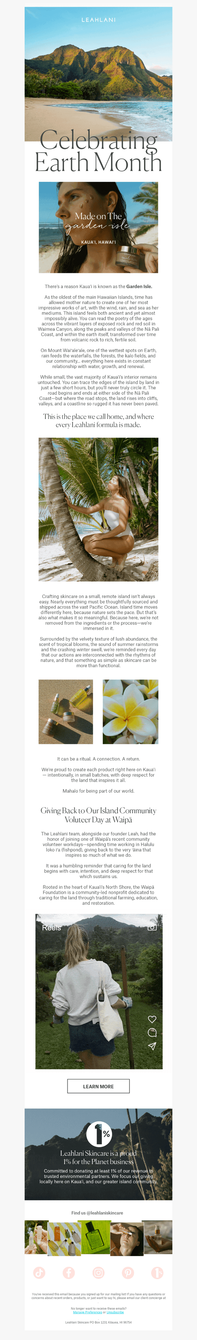 Leahlani Skincare email from Wed, Apr 22, 2026