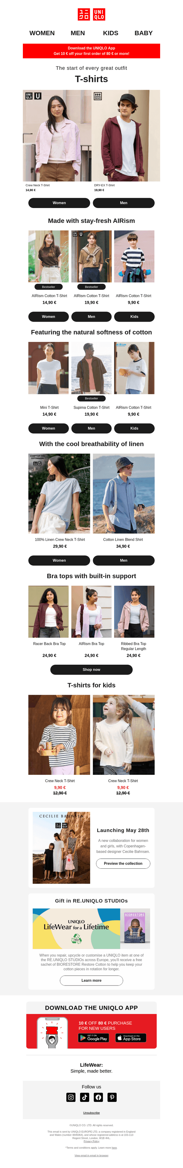 UNIQLO email from Wed, Apr 22, 2026