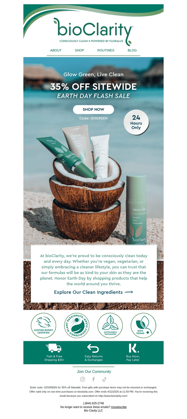 bioClarity email from Wed, Apr 22, 2026