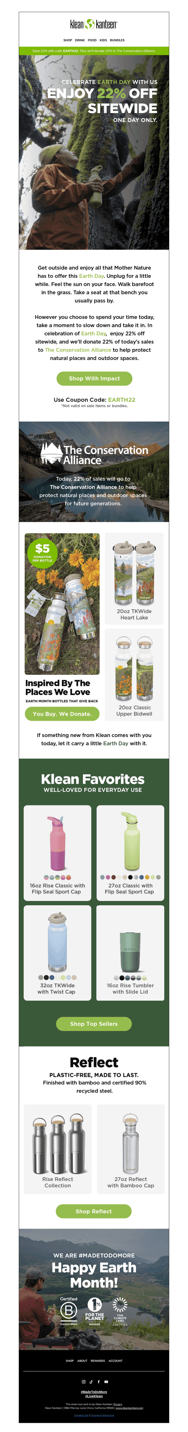 Klean Kanteen email from Wed, Apr 22, 2026