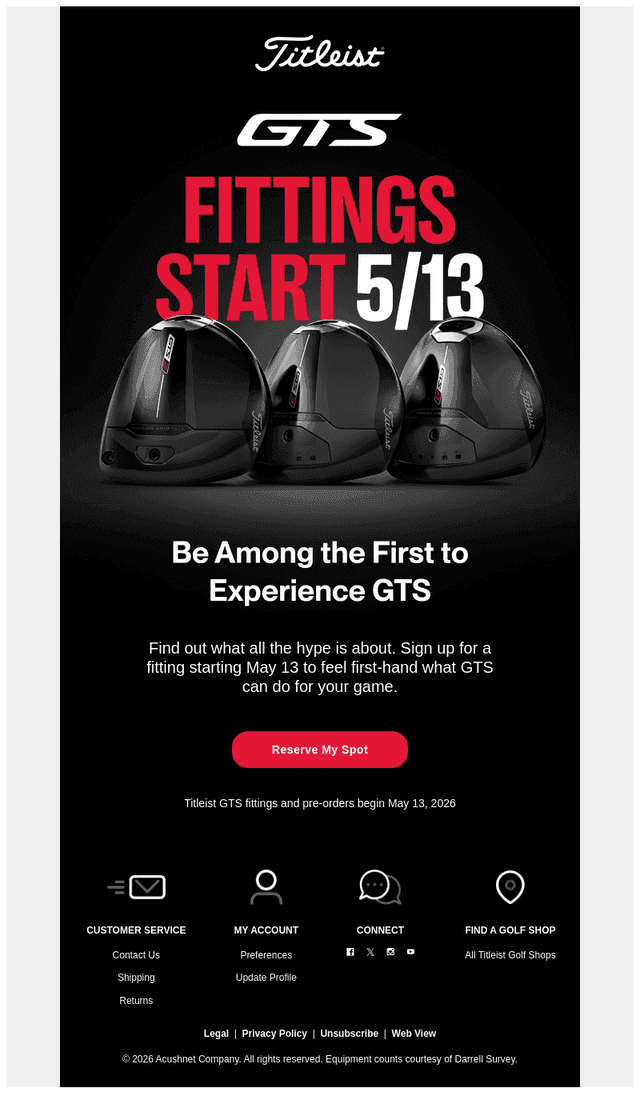 Reserve Your GTS Driver Fitting Starting May 13