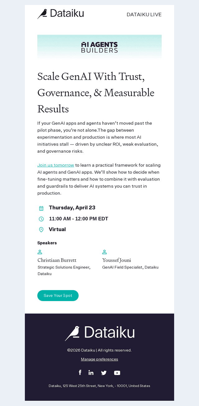 [Join Live] Productionize GenAI and Agents: Go Beyond Fine-Tuning Experiments