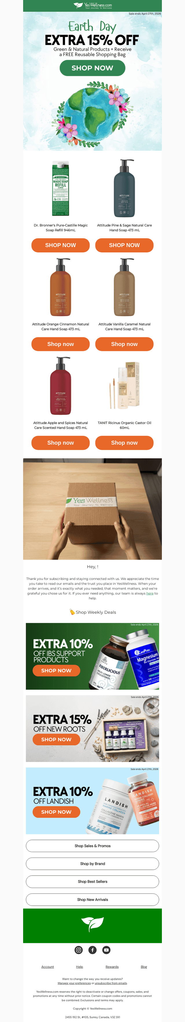 YesWellness.com email from Wed, Apr 22, 2026