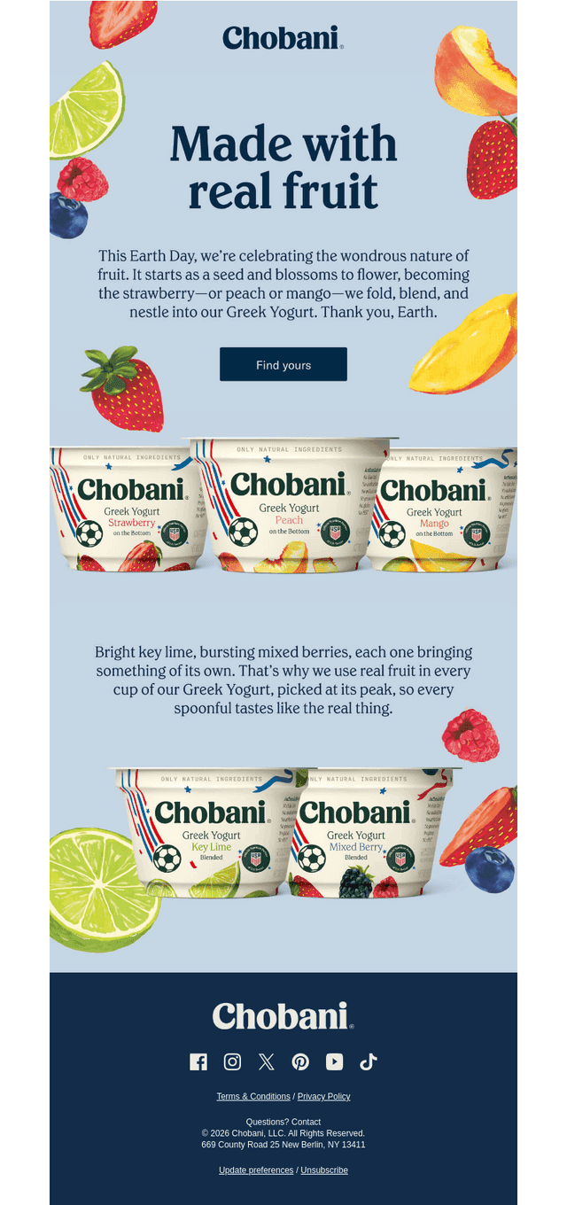 Chobani email from Wed, Apr 22, 2026