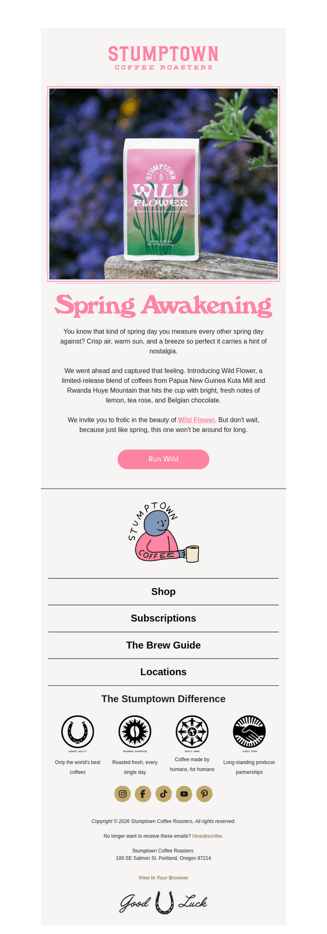 Stumptown Coffee Roasters email from Wed, Apr 22, 2026