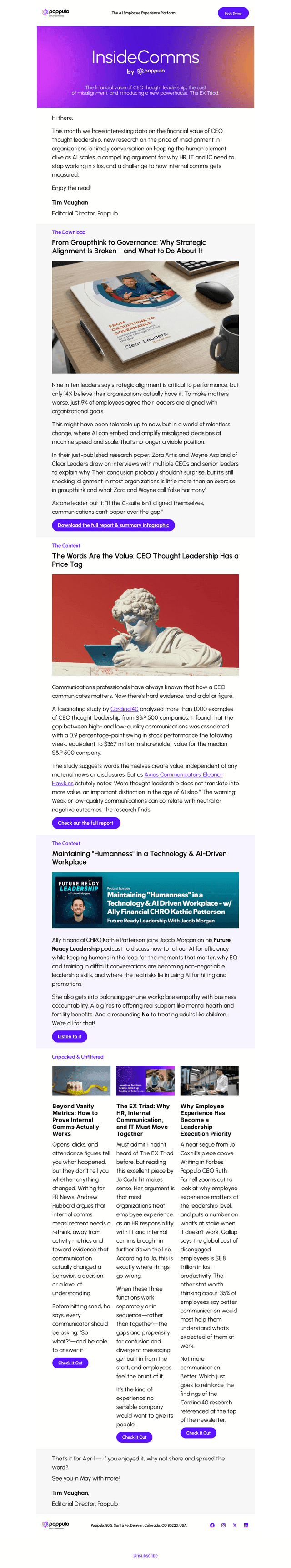 poppulo email from Wed, Apr 22, 2026