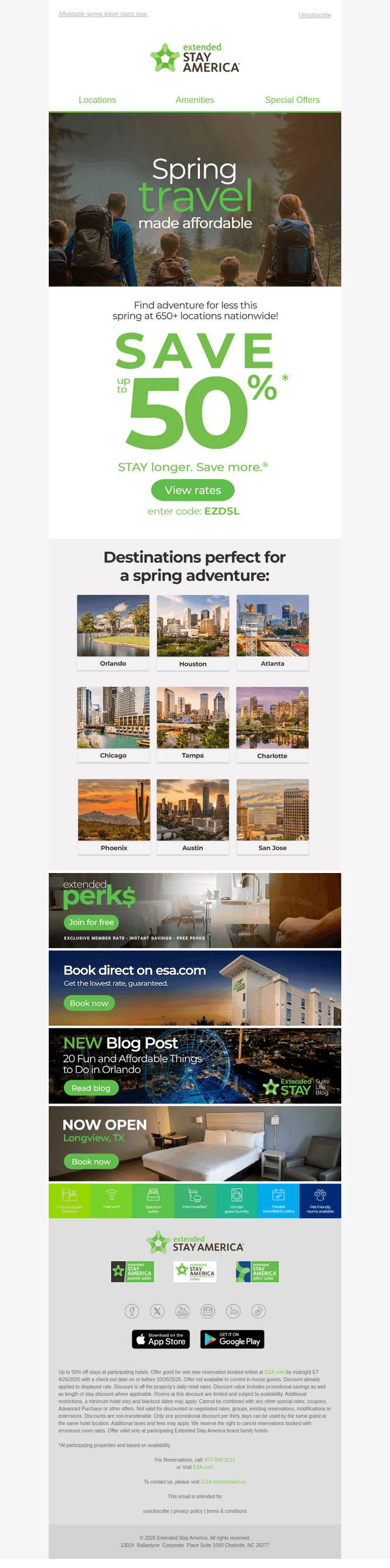 Extended Stay America email from Wed, Apr 22, 2026