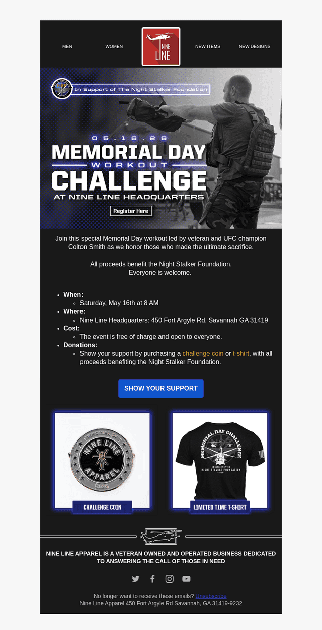 NineLineApparel email from Wed, Apr 22, 2026