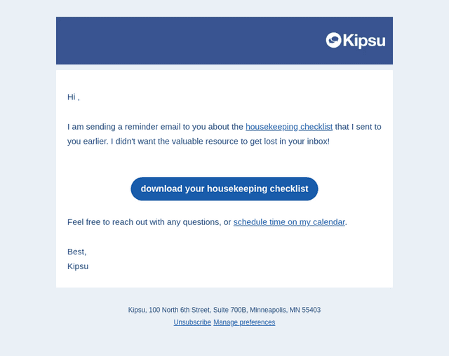 Kipsu email from Wed, Apr 22, 2026
