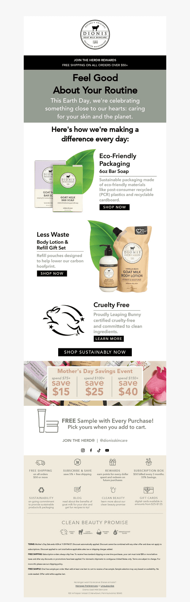 Dionis Goat Milk Skincare email from Wed, Apr 22, 2026