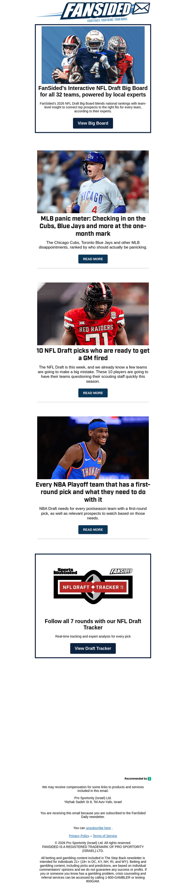 FanSided email from Thu, Apr 23, 2026