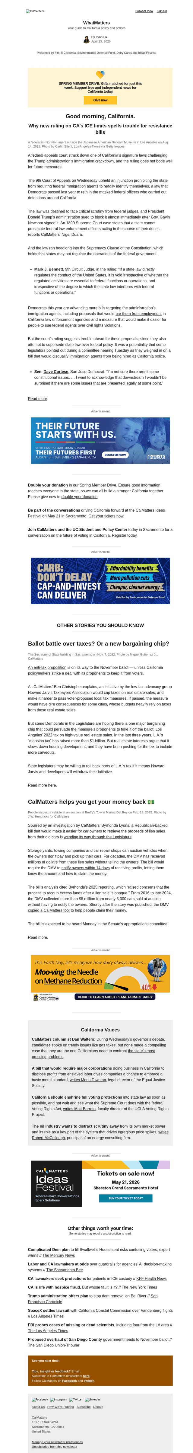 Calm email from Thu, Apr 23, 2026