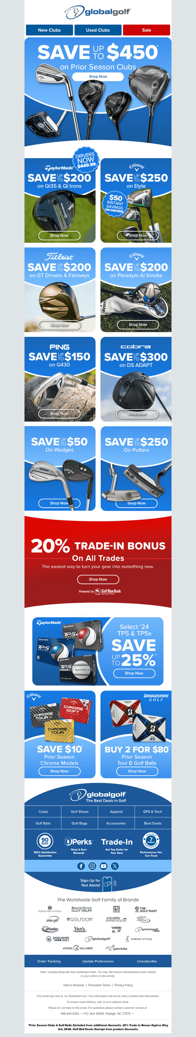 TaylorMade, Callaway, PING—On Sale