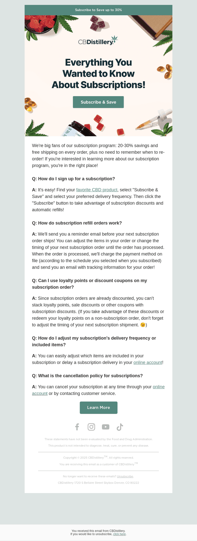 The CBDistillery email from Thu, Apr 23, 2026