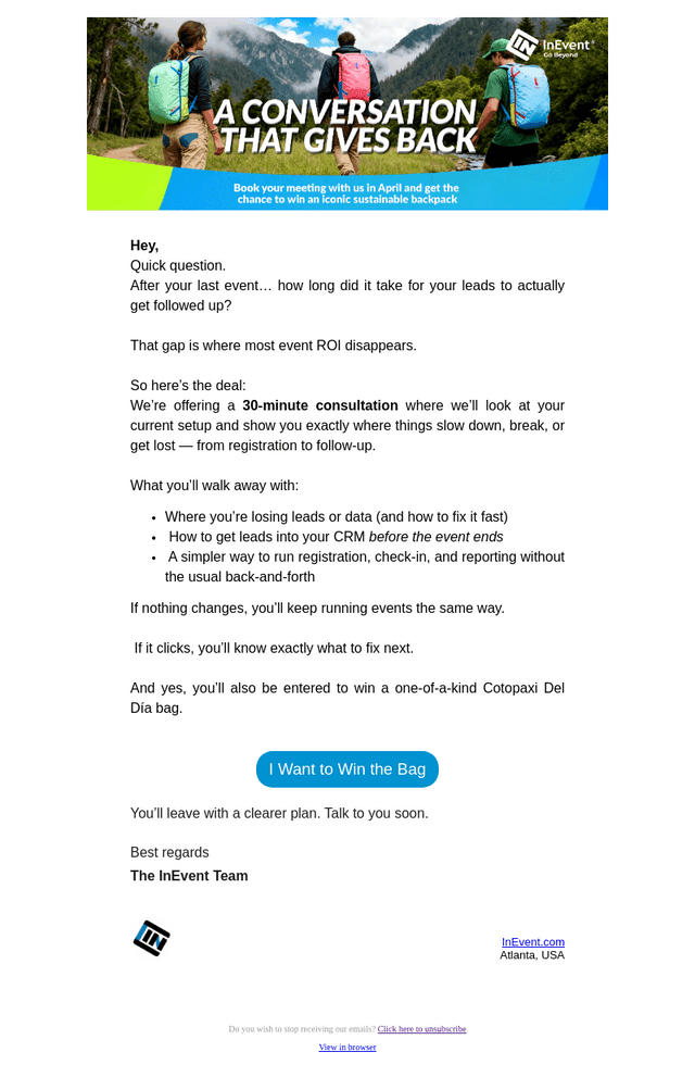 InEvent email from Thu, Apr 23, 2026
