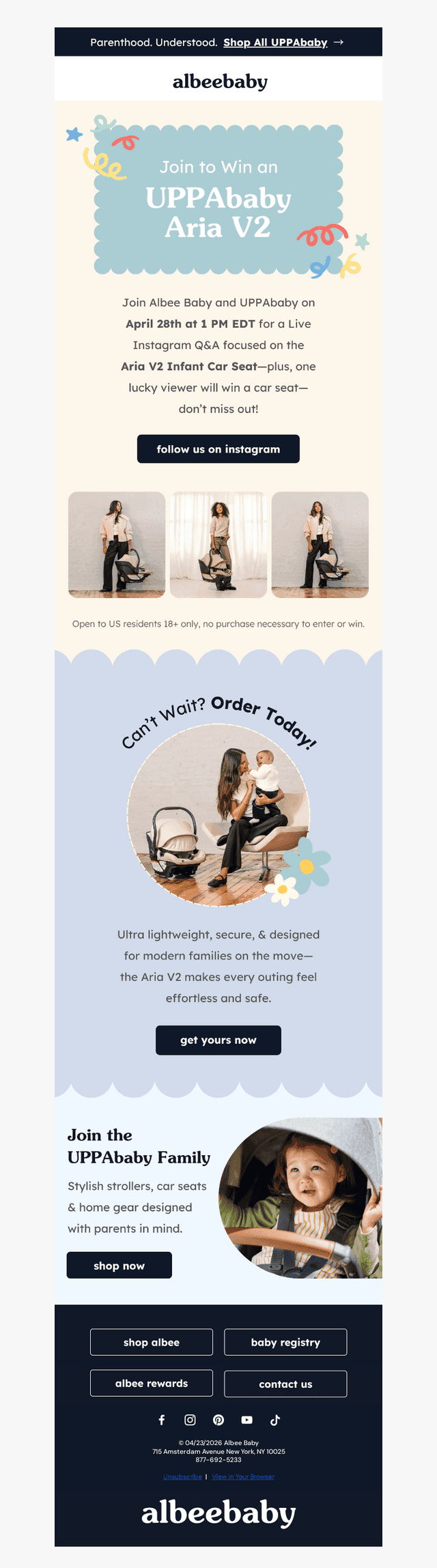 Albee Baby email from Thu, Apr 23, 2026