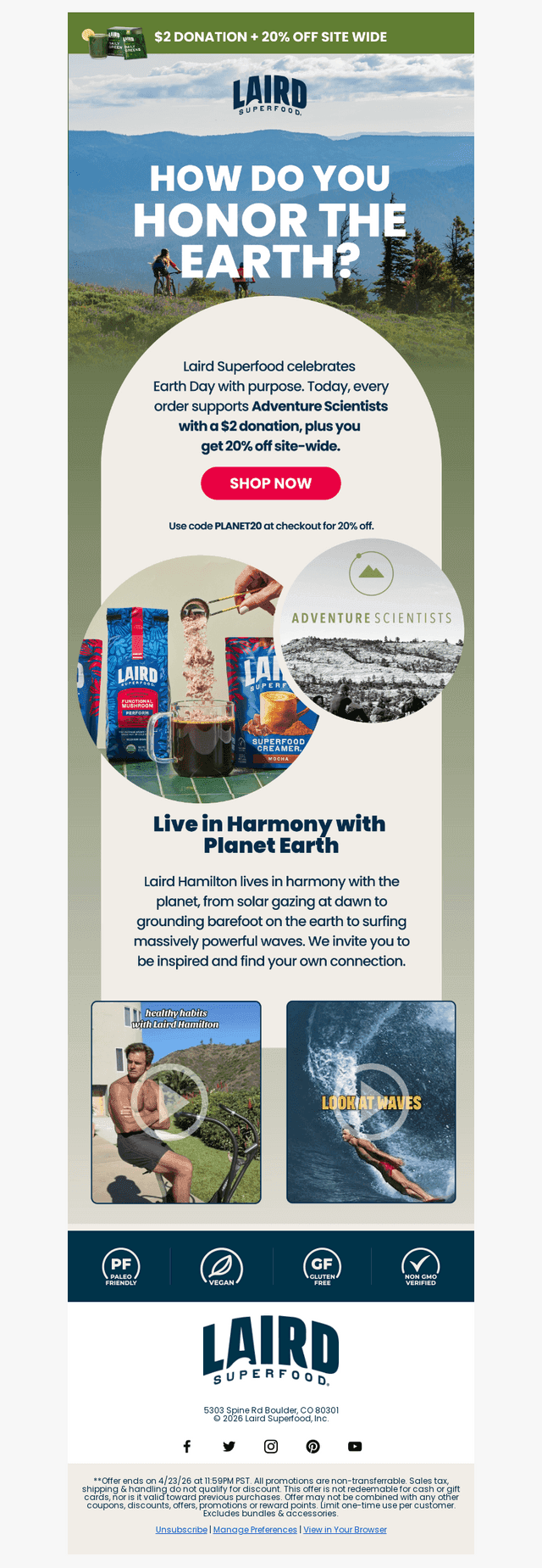 Laird Superfood email from Thu, Apr 23, 2026