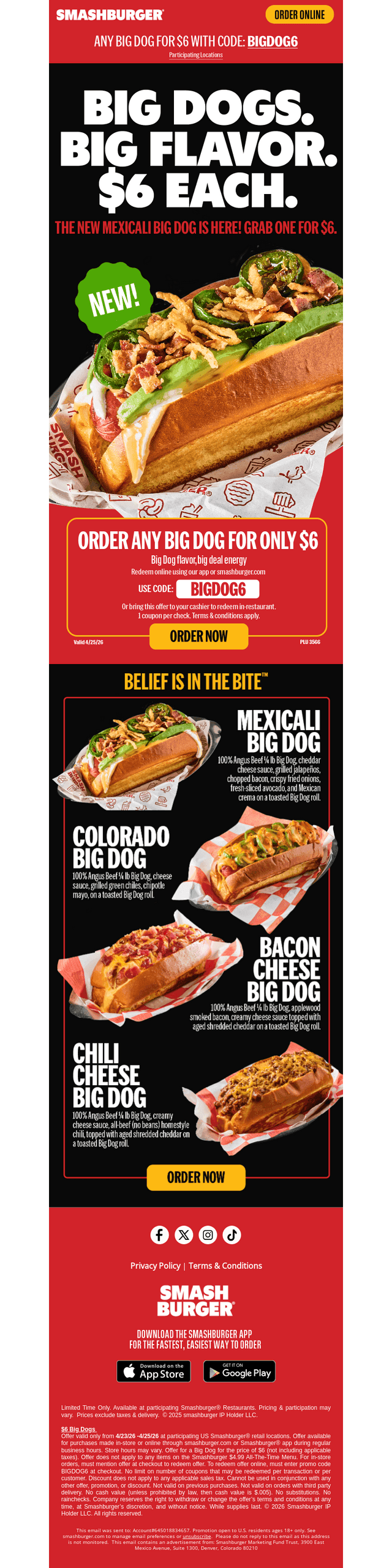 $6 Big Dogs 🌭