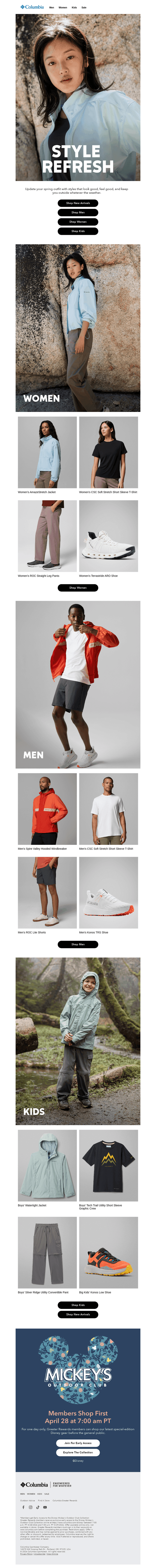 Columbia Sportswear email from Thu, Apr 23, 2026