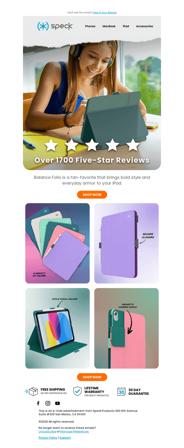 Speck Products email from Fri, Apr 24, 2026