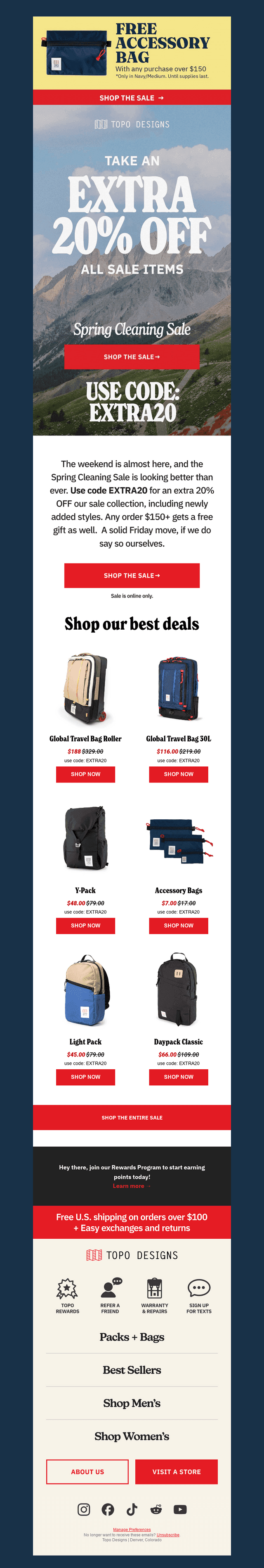 Free Gift  💥 Extra 20% OFF Sale Items