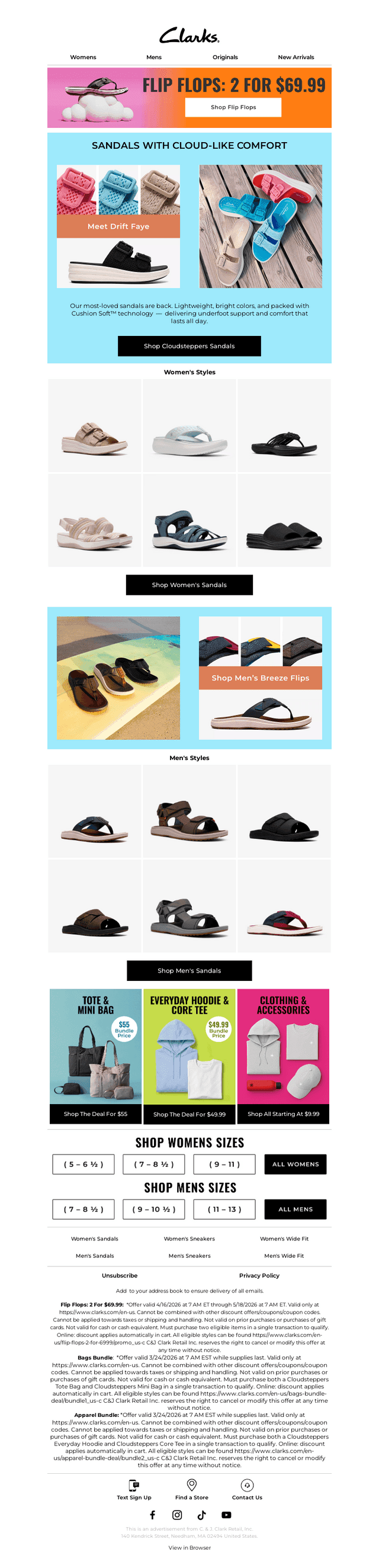 Clarks Shoes email from Fri, Apr 24, 2026