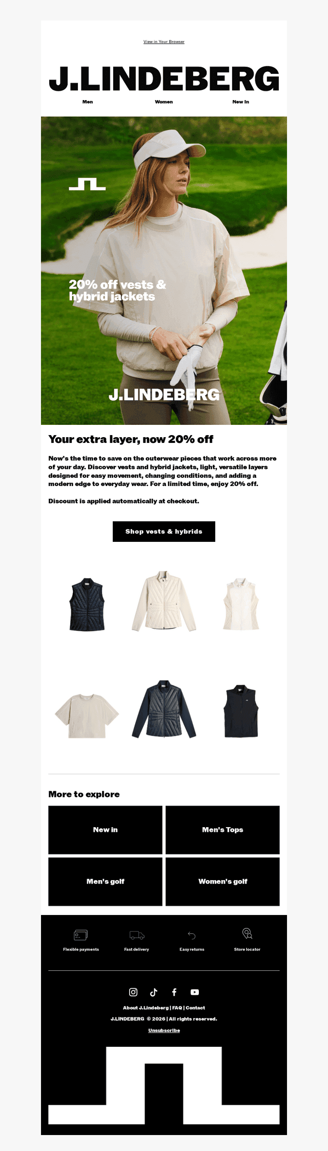 20% Off Vests & Hybrid Jackets