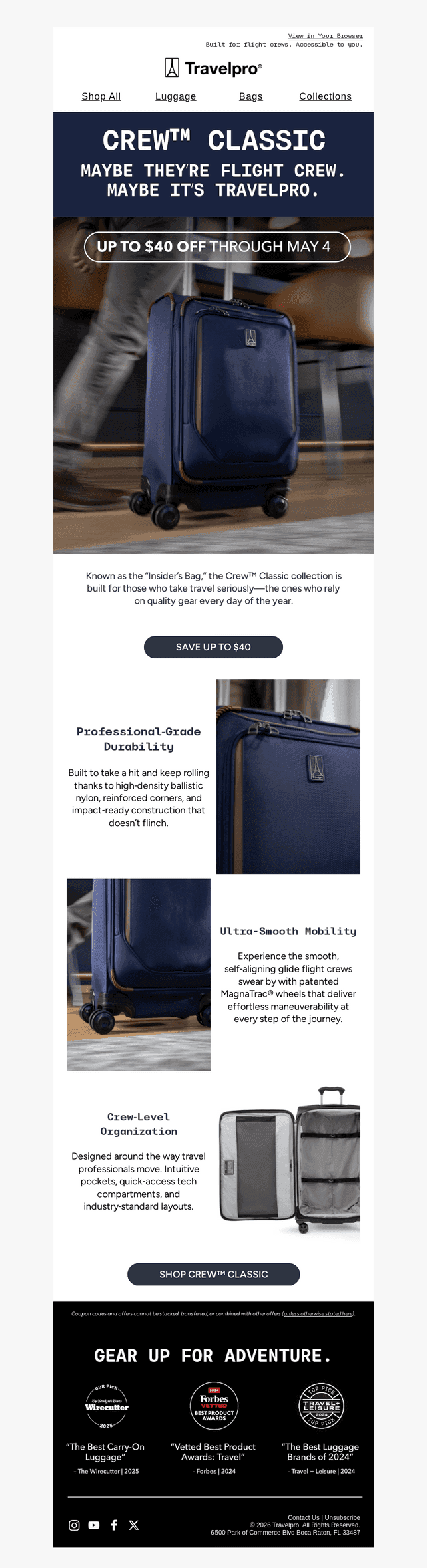 Up to $40 off Crew™ Classic