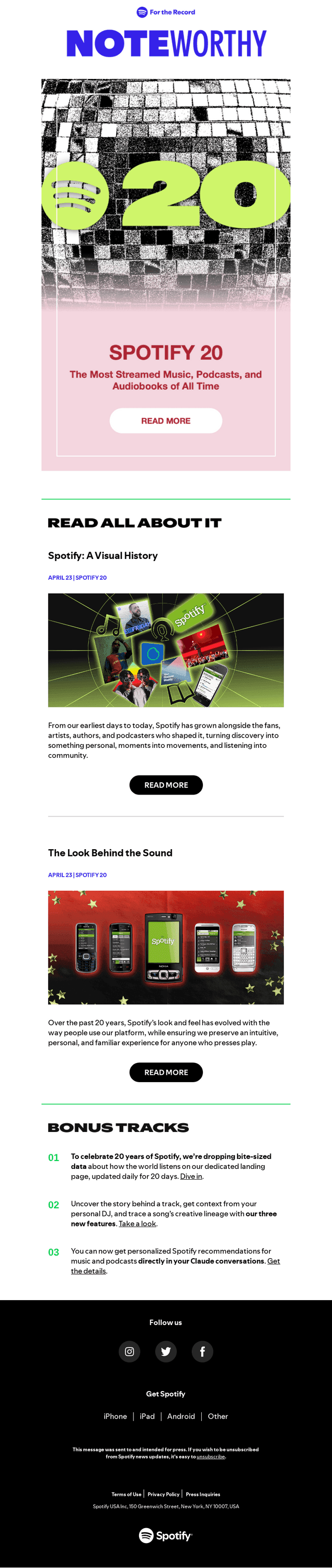 Spotify email from Fri, Apr 24, 2026