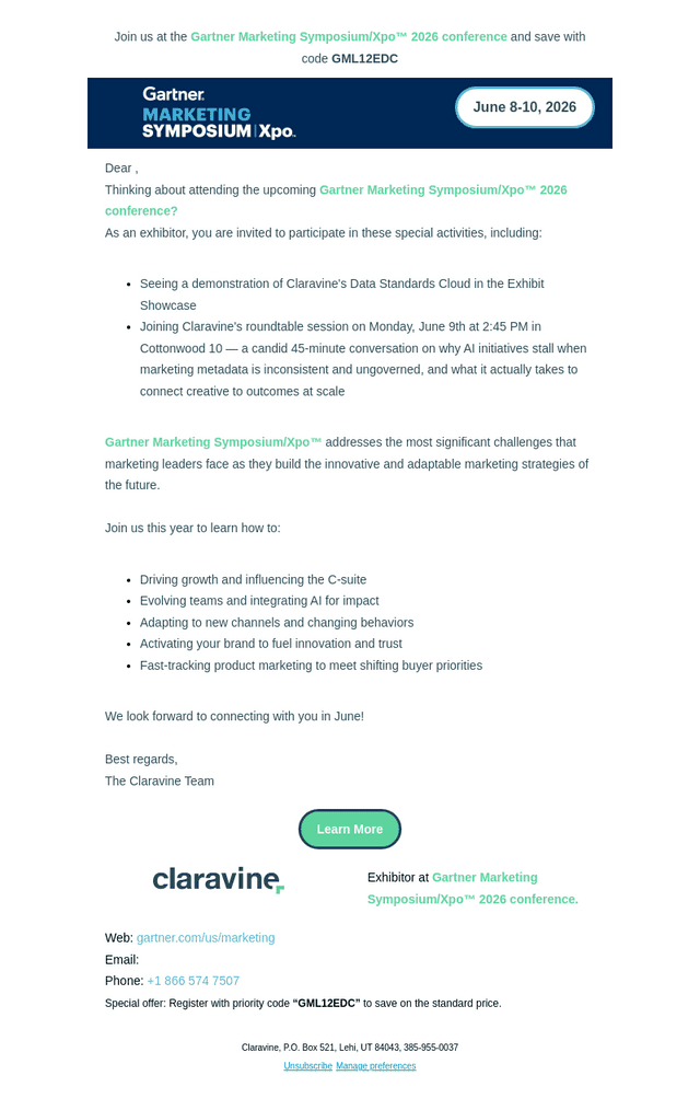 Claravine email from Fri, Apr 24, 2026