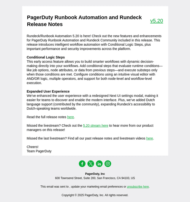 Release Notes: PagerDuty Runbook Automation and Rundeck Release Notes Version 5.20