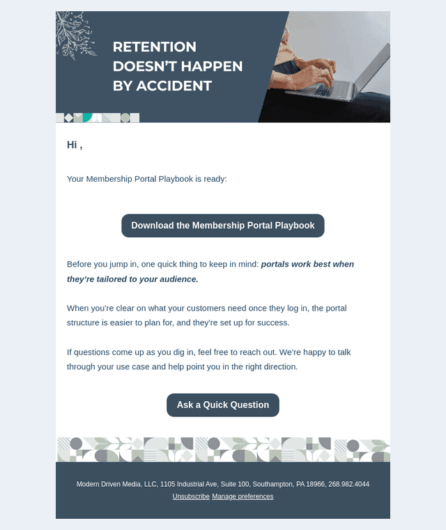 Modern Driven Media email from Fri, Apr 24, 2026
