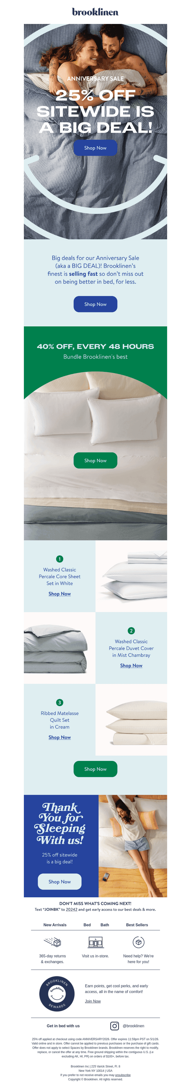 Brooklinen email from Fri, Apr 24, 2026