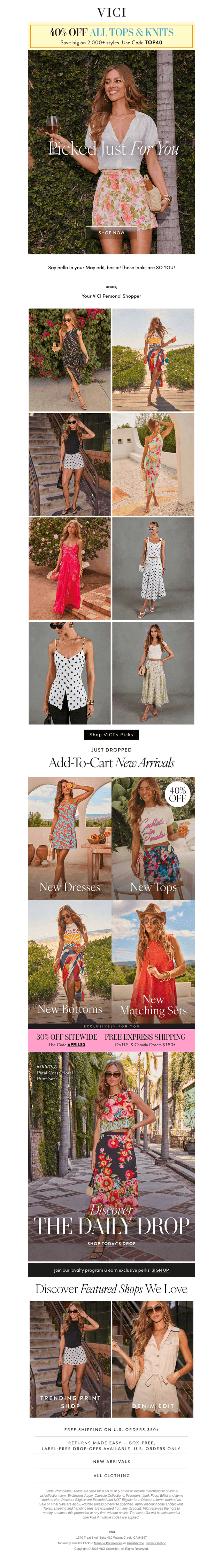 The VICI May Edit + 40% Off Tops & Knits Ends Tonight!