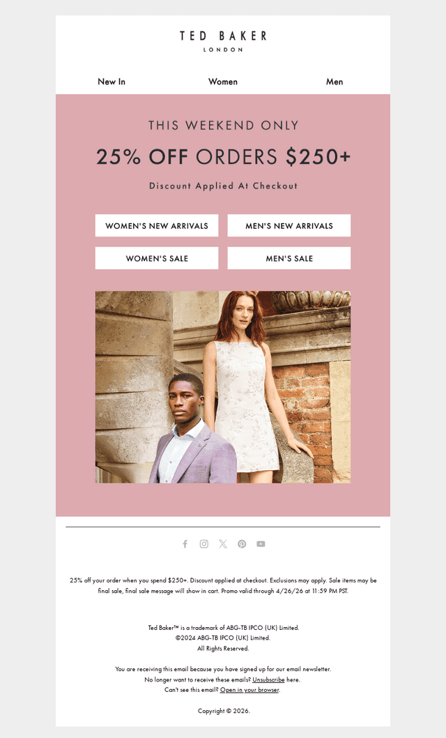Ted Baker email from Fri, Apr 24, 2026