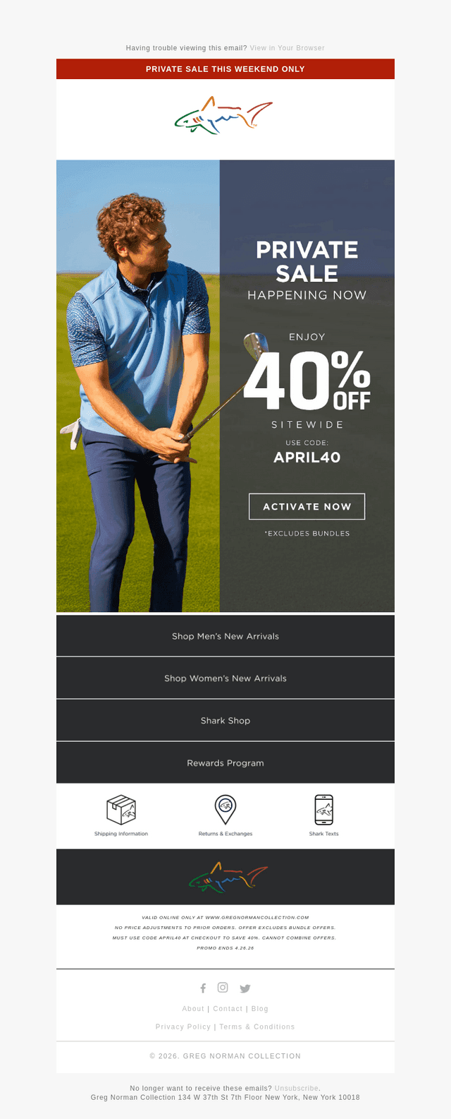 VIP Sale: 40% Off Sitewide