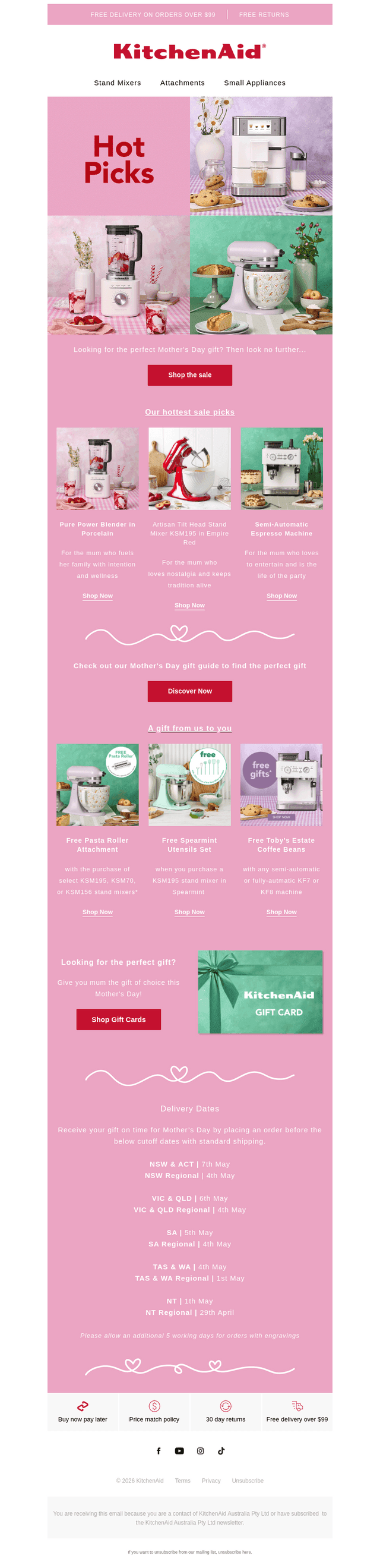 KitchenAid Australia & New Zealand email from Fri, Apr 24, 2026