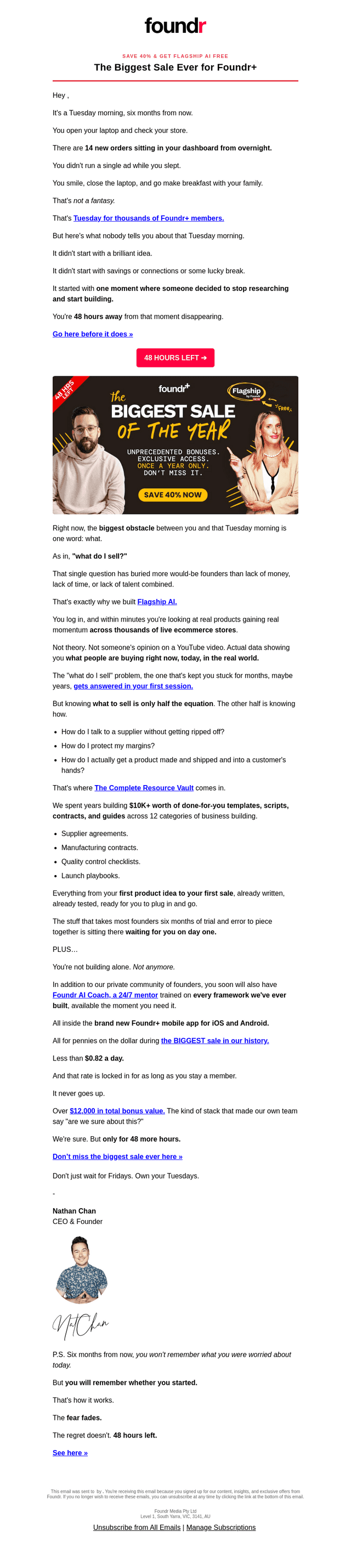 Foundr email from Sat, Apr 25, 2026