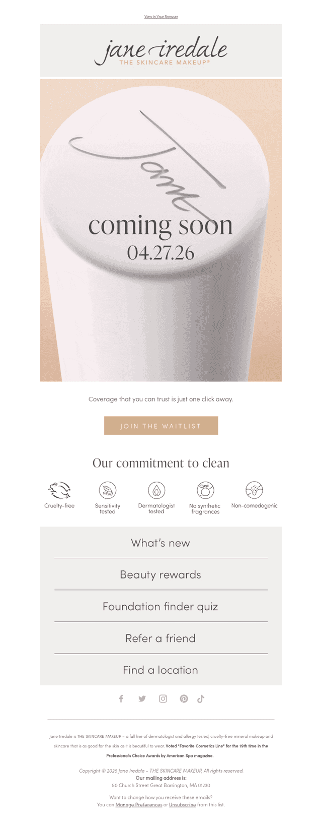 jane iredale email from Sat, Apr 25, 2026