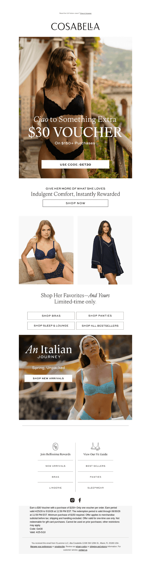 Cosabella email from Sat, Apr 25, 2026